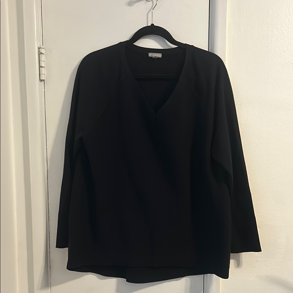 Women's Black V-Neck Top